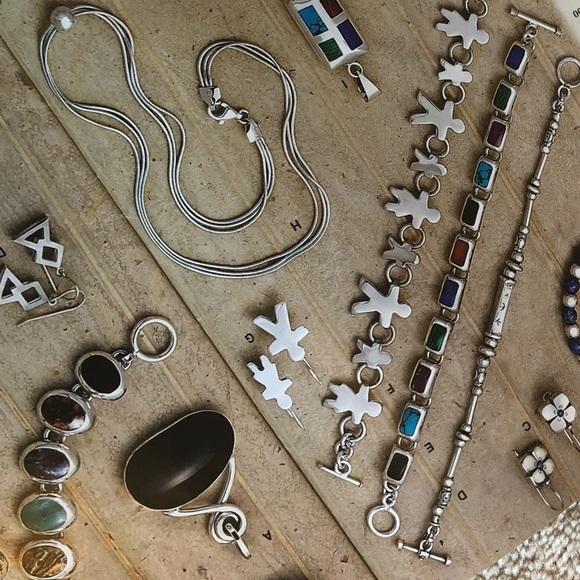 Rare Silpada Sterling Silver Multi-Colored Stone Toggle Clasp Bracelet B0442 - Picture 9 of 16